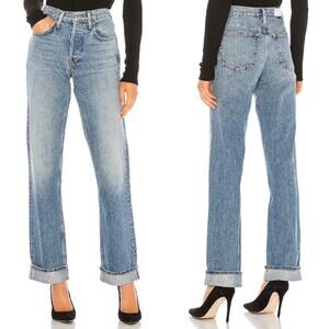 RE/DONE Originals 90s Relaxed Straight Jeans Medium Speckle Women’s Size 26 USA